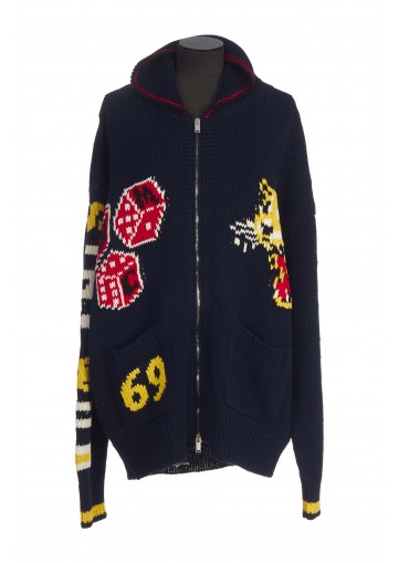 CLOUD LEOPARD ZIP CARDIGAN