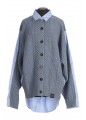 MIX KNIT AND SHIRTING CARDIGAN