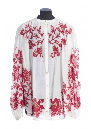 CHEMISE PLISSEE AVEC COL BANDE