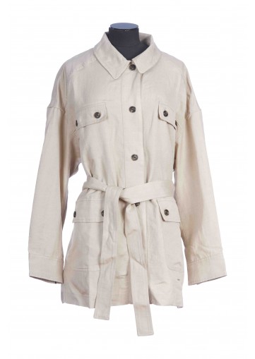 VESTE 75CM TISSU LEGER LIN