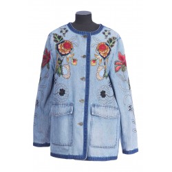 DENIM JACKETS EMBROIDERIES DENIM BLU CHIARO