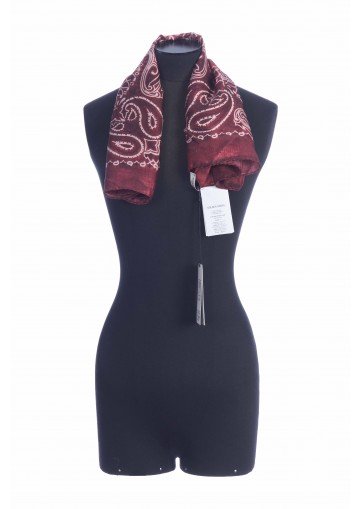 GOLDEN FOULARD PAISLEY PRINT SILK