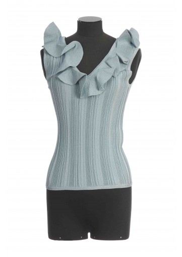 ASTER METALLIC FRILL TOP